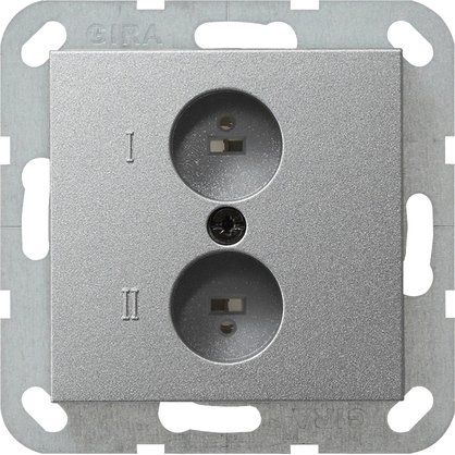 Gira - Einsatz/Abdeckung für Kommunikationstechnik Stereo-Steckdose alu 040226 System55