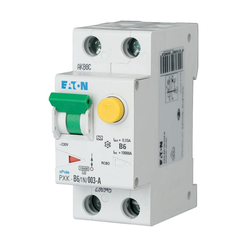Eaton - Kombination FI-Schalter/Leitungsschutzschalter FI/LS-Kombischalter PXK-B6/1N/003-A B 6A 1p+N, 30mA