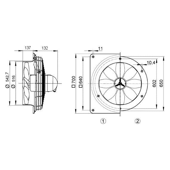 Maico - Explosionsgeschützter Ventilator Axial-Wandventilator DZQ 50/6 B Ex e ex-geschuetzt
