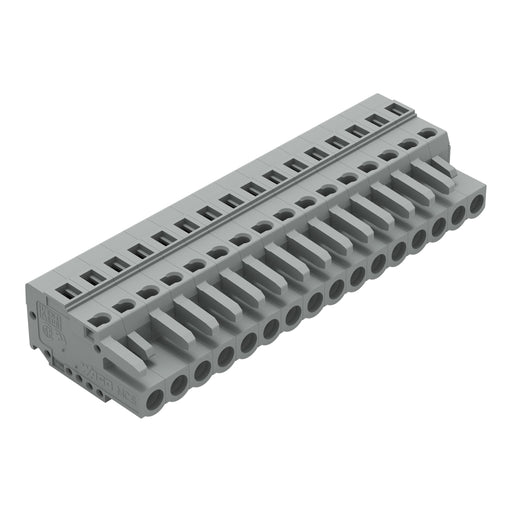 WAGO - Kabelsteckverbinder für Leiterplattensteckverbinder 1-Leiter-Federleiste 231-116/102-000 CAGECLAMP,2,5 mm²,gr − 25 Stück