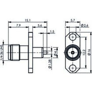 Telegärtner - Koax-Steckverbinder SMA-Einbaubuchse 100024703 mit Flansch − 5 Stück