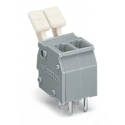 WAGO - Leiterplattenklemme 255-416/333-000 Drücker,2,5 mm²,grau − 15 Stück
