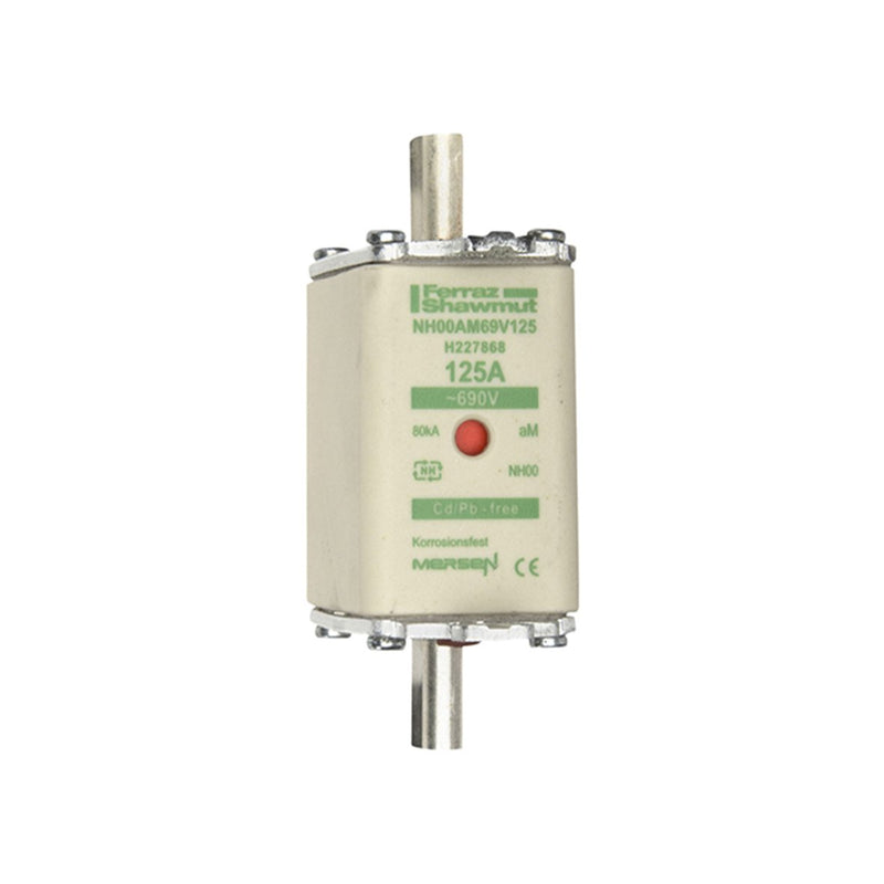 Mersen - Messersicherung NH-Sicherungseinsatz SF NH00AM69V125 Gr.00 aM 125A/690VKM − 3 Stück