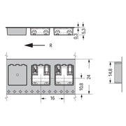 WAGO GmbH & Co. KG - Ein- und mehrpolige Klemmenleiste SMD-Leiterplattenklemme 2060-852/998-404 Drücker,0,75mm²,weiß − 6750 Stück