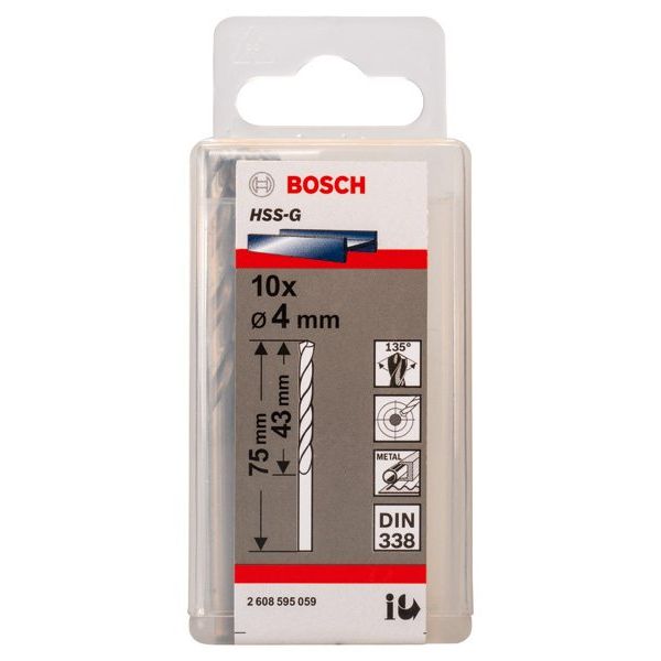 Bosch - Bohrer PRO Metal HSS-G 2608595059 Spiralbohrer 4 x 43