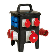 Walther Werke - CEE-Steckdosen-Kombination (IEC 60309) Vollgummiverteiler 6495410 tragbar, schwarz
