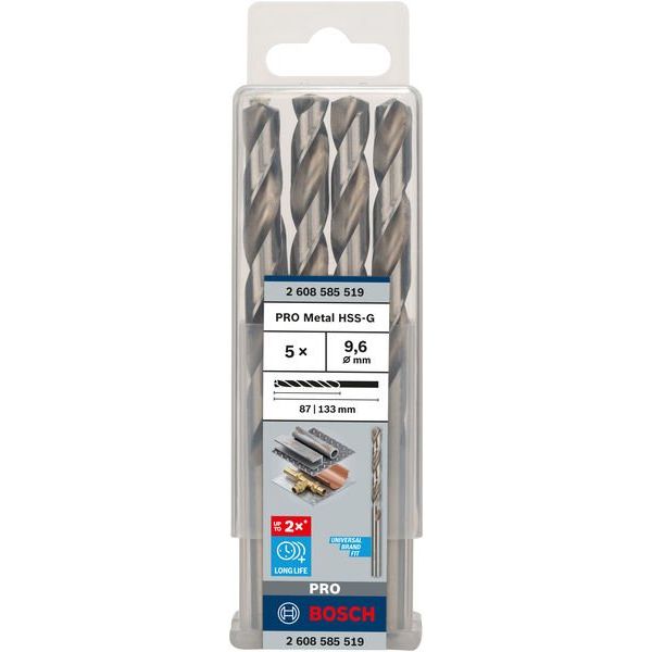 Bosch - Bohrer PRO Metal HSS-G 2608585519 Spiralbohrer 9,6 x