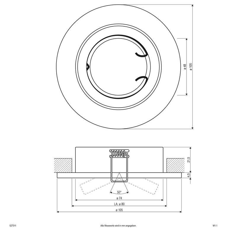 EVN Lichttechnik - Downlight/Strahler/Flutlicht EB-Leuchte 527 011 chr 50W 230V IP20