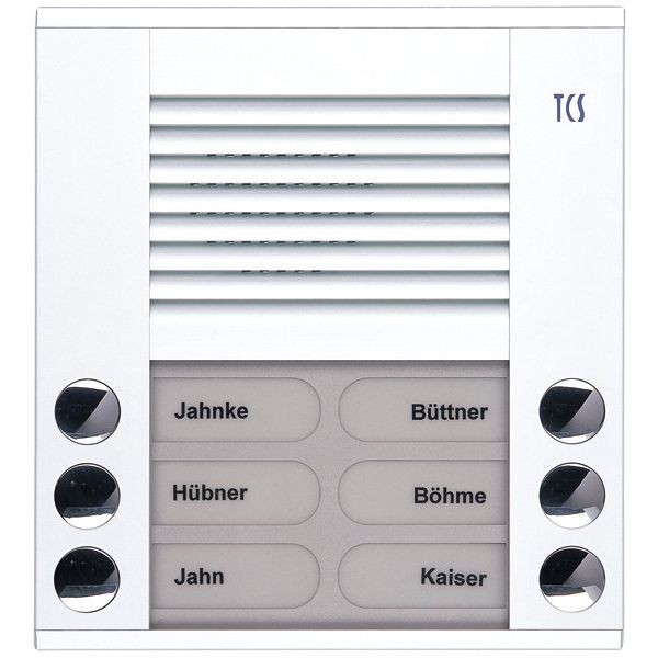 TCS Tür Control - Türstation für Türkommunikation Audioaußenstation 2-reihig PES06-WS/04 6 Tasten AP weiß