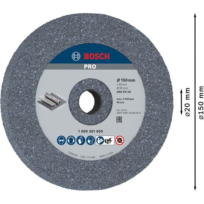 Bosch - Trenn-/Schleifscheibe PRO Metal Schleifscheibe, 1609201650 150 x 20 x 20 mm G60