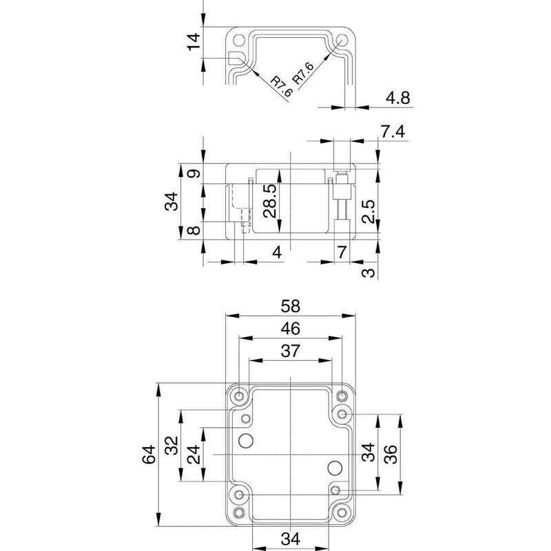 Weidmüller - Gehäuse/Schaltschrank (leer) Alu-Gehäuse KLIPPON K01 − 10 Stück