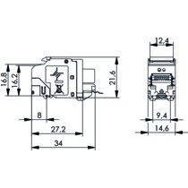Telegärtner - Modularer Steckverbinder AMJ Modul Cat8.1 RJ45 100023211 T568A/B − 12 Stück