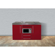 Stengel - Mini-Küche Miniküche Premiumline MPMBR160MWIKFliBr2Sn Bordeauxrot