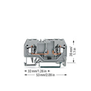 WAGO - Bauelement-Reihenklemme 2L-Diodenklemme 280-915/281-410 − 100 Stück