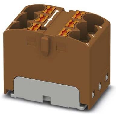 Phoenix Contact - Durchgangs-Reihenklemme Verteilerblock PTFIX 6X4 BN 6p, 0,2-6qmm, braun − 10 Stück