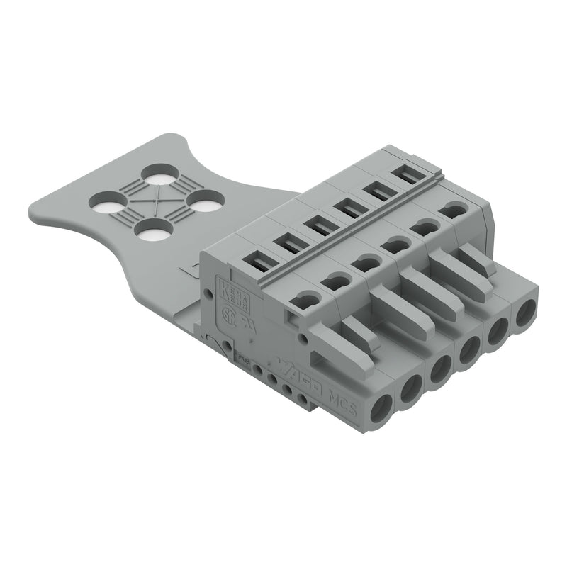 WAGO - Kabelsteckverbinder für Leiterplattensteckverbinder 1-Leiter-Federleiste 231-106/026-000/034- CAGECLAMP,2,5 mm²,gr − 50 Stück