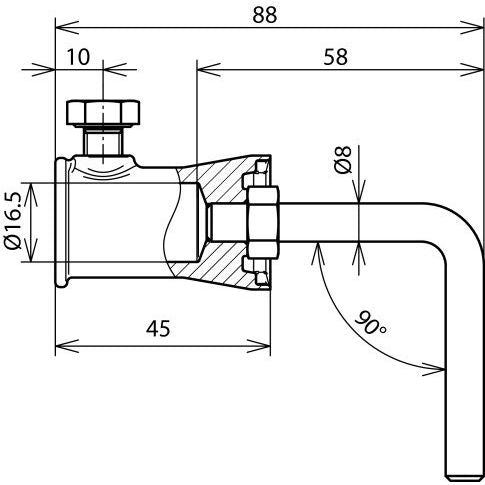 DEHN - Zubehör/Ersatzteile für Erdung und Blitzschutz Befestigungs-Adapter BA90 RD8 BB16 V2A ZG 90 Grad NIRO