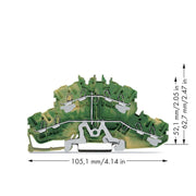 WAGO - Schutzleiter-Reihenklemme 4-Leiter-Doppelstockklemme 2002-2407 2,5 mm²,grün-gelb − 50 Stück