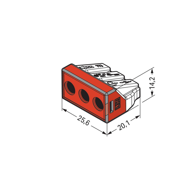 WAGO - Steckklemme Dosenklemme 773-173 3x2,5-6qmm,transp. − 50 Stück
