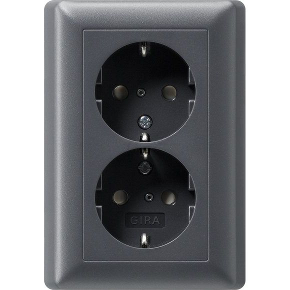 Gira - Steckdose Schuko-Doppelst.dose anth 078328