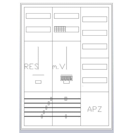 ABN - Zähler-Komplettschrank Zählerschrank S37ZA511 3Pkt 1Z 1R 1V 1APZ