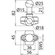 DEHN - Festpunkt für EuK-Vorrichtung Kugelfestpunkt KFP 25 RL 18 D 25mm Schelle Ausf