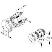HKL - Kabelverschraubung 2236/29 Pg29 − 10 Stück
