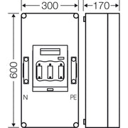 Hensel - Sicherungslasttrennschalter mit Gehäuse Sicherungsgehäuse Mi 5451 1xNH1 3p. 250A+PE+N