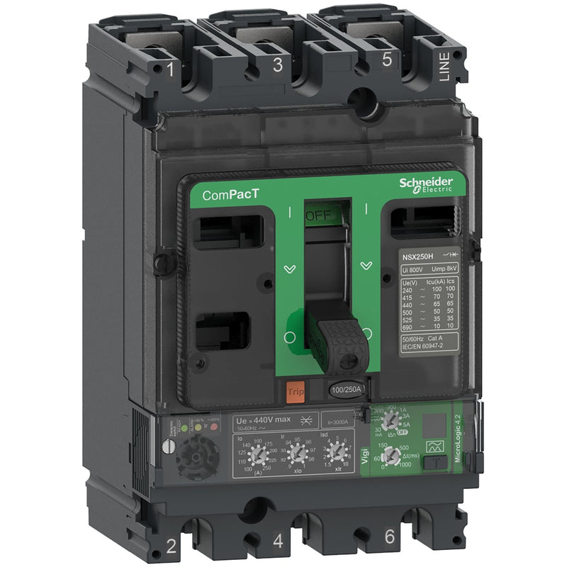 Schneider Electric - Leistungsschalter für Trafo-, Generator- und Anlagenschutz Kompaktleistungsschalter C16F34V160 ComPacT NSX160F mit