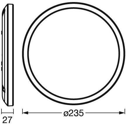 Ledvance - Decken-/Wandleuchte Deckenleuchte SMART #4058075752788 235mm , schwarz