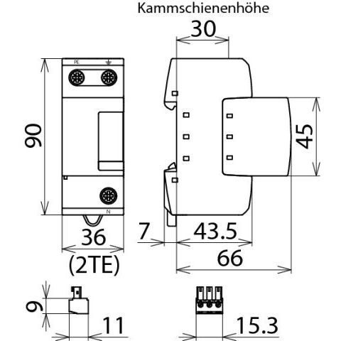 DEHN - Blitzstromableiter für Energietechnik N-PE-Blitzstromableiter DGPH M 255 DEHNgap