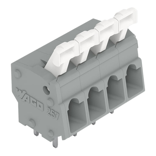 WAGO - Leiterplattenklemme 257-409 Drücker,2,5 mm²,grau − 25 Stück