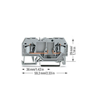 WAGO - Bauelement-Reihenklemme Bauelementklemme 281-915/281-410 Diode 1N4007,grau − 50 Stück
