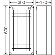 Hensel - Sammelschienengehäuse Mi-Wandlergehäuse Mi 2448 600x300mm 630A, 5p