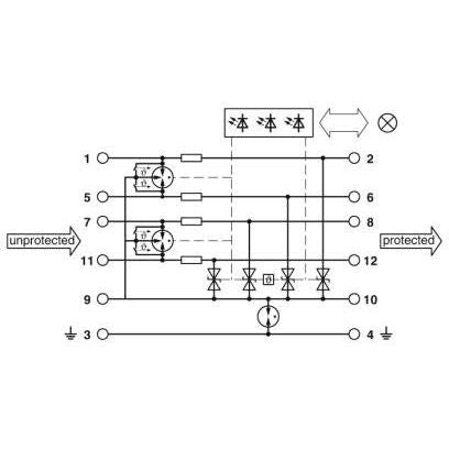 Phoenix Contact - Überspannungsableiter für Informations-/MSR-Technik Überspannungsschutzgerät PT-IQ-4X1+F-48DC-PT
