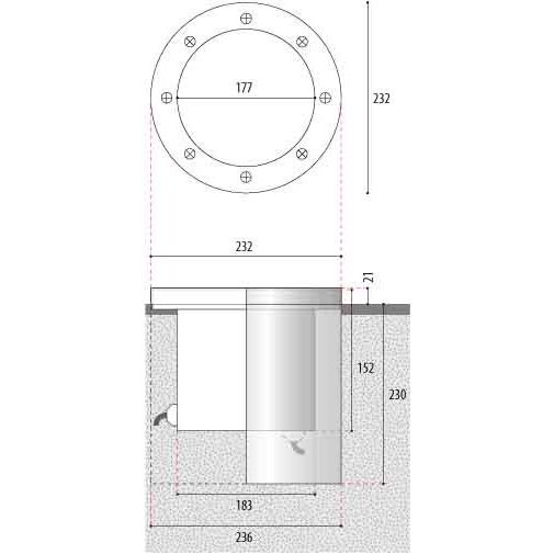 Wibre - Bodeneinbauleuchte Bodeneinbau-Scheinwerfer 4.0303.01.35 HIT-CRI 35W 230V