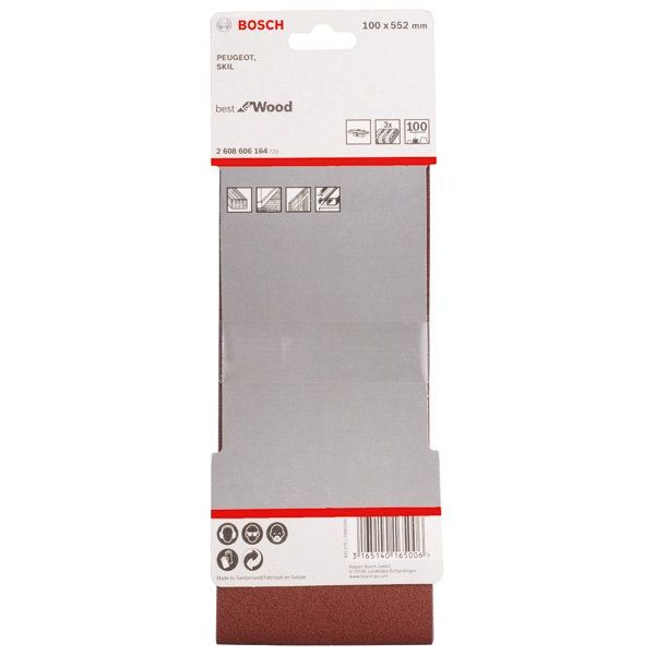 Bosch - Schleifpapier/Schleifvlies PRO X440 Schleifband, 100 2608606164 x 552 mm G100 3-tlg