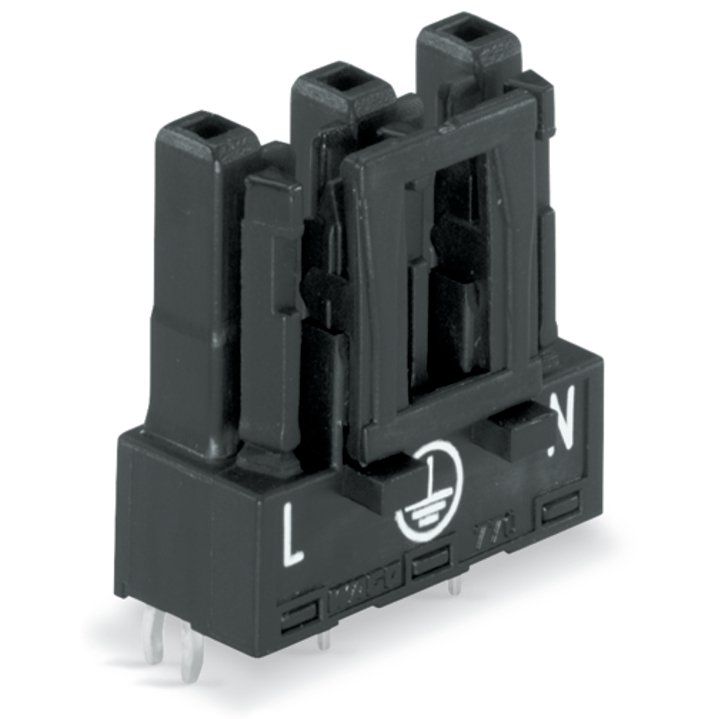 WAGO - Leiterplattensteckverbinder Buchse für Leiterplatten 770-803 3-polig,schwarz − 100 Stück
