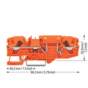 WAGO - Durchgangs-Reihenklemme 2-Leiter-Basisklemme 2206-1662 35x15 und 35x7,5,or − 25 Stück