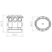 Kaiser - Dose, Gehäuse für Montage in der Wand/Decke Universal-Deckenauslass 1265-13 2-tlg.Auslass D=45mm