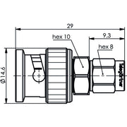 Telegärtner - Koax-Kupplung Adapter BNC-SMA (M-M) 100023638 − 5 Stück