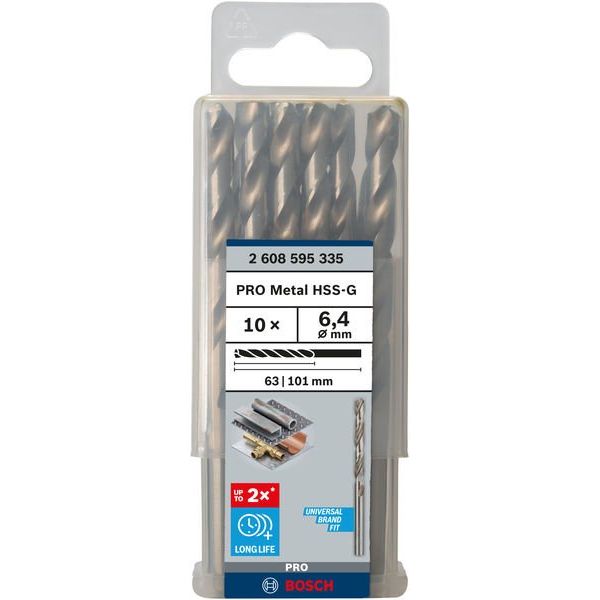 Bosch - Bohrer PRO Metal HSS-G 2608595335 Spiralbohrer 6,4 x