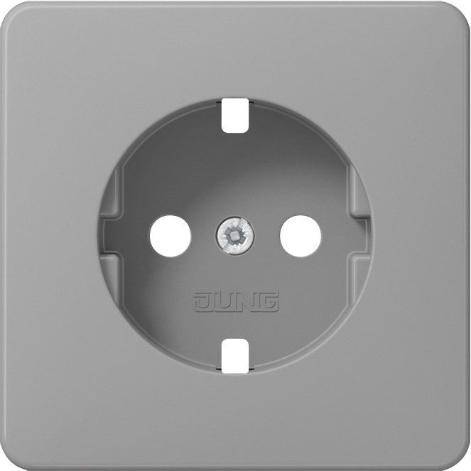 Jung - Abdeckung/Bedienelement für Installationsschalterprogramme Platte CD 1520 PL GR f.SCHUKO Steckdose