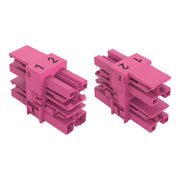 WAGO - Kompaktverteiler für steckbare Gebäudeinstallation 3-fach-Verteiler 2-polig 770-1706 Kod. B,pink − 50 Stück