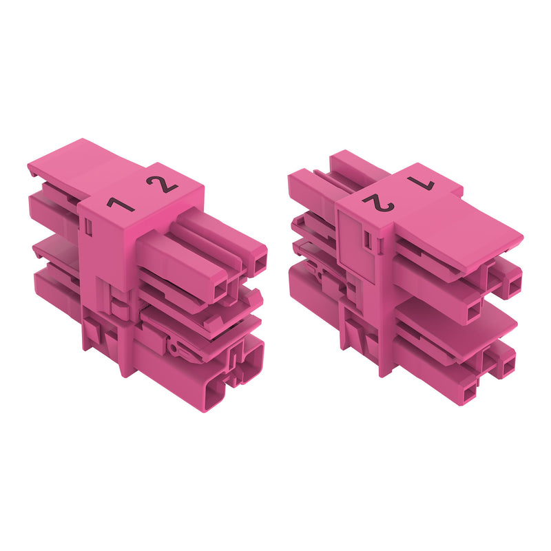 WAGO - Kompaktverteiler für steckbare Gebäudeinstallation 3-fach-Verteiler 2-polig 770-1706 Kod. B,pink − 50 Stück
