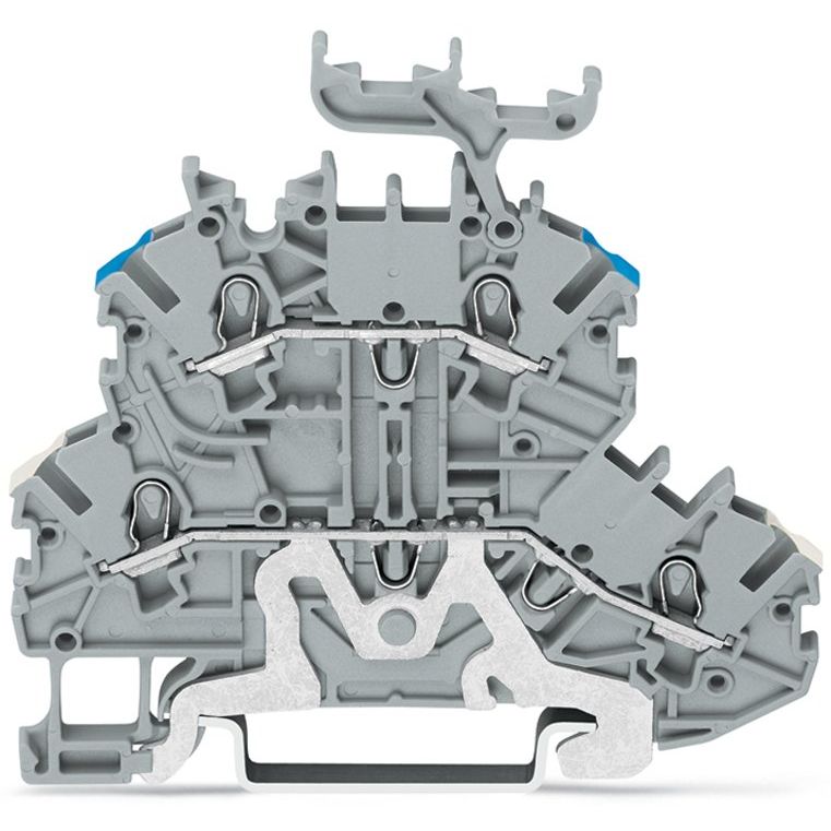WAGO - Schutzleiter-Reihenklemme Doppelstockklemme 2000-2248 1mm²,grau − 50 Stück