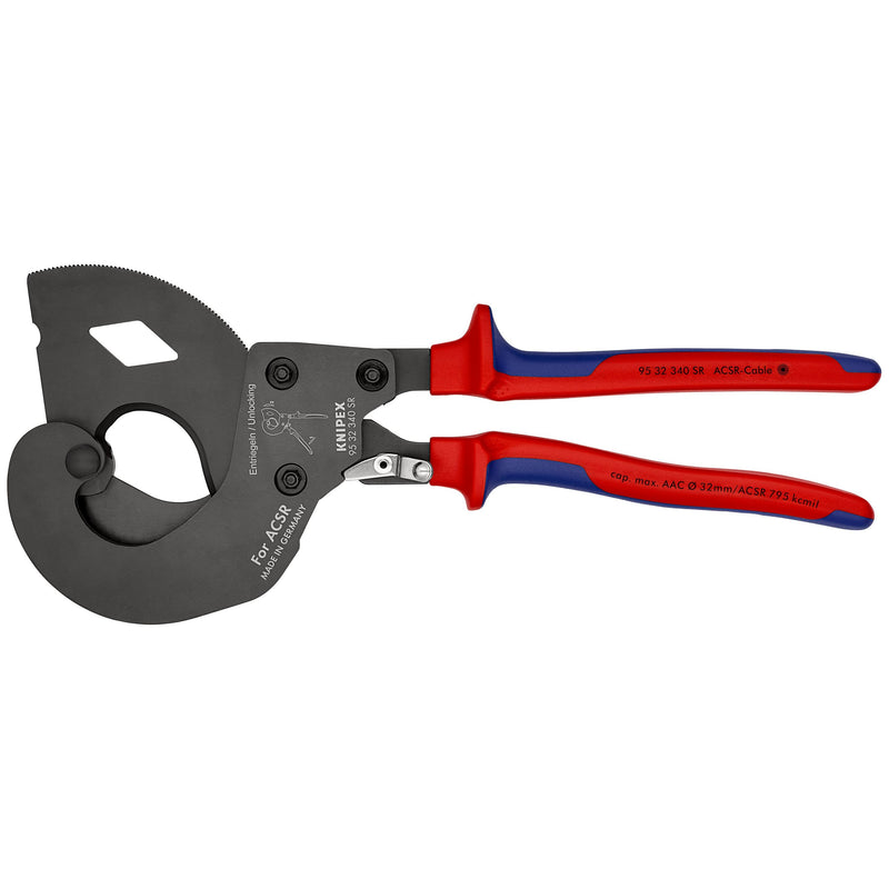 Knipex - Kabelschere Ratschenkabelschneider 95 32 340 SR 340mm, f. ACSR Kabel
