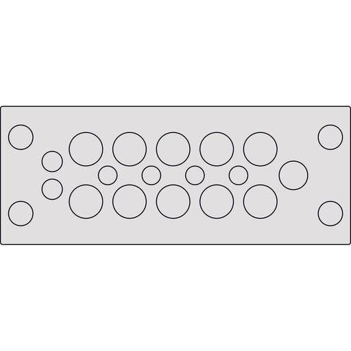 Icotek - Kabelführung für Gehäuse/Schränke Kabeldurchführungsplatte KEL-DPU 24/17 gy 147mm x 58mm x 14mm − 10 Stück