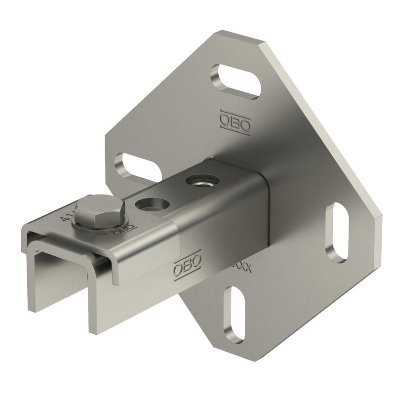 OBO Bettermann - Befestigungselement für Stiel/Profilschiene Wandhalter WBDHE 41 A4 110qmmx5x102mm − 10 Stück