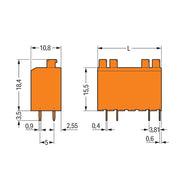 WAGO - Leiterplattenklemme 735-126/001-000 Drücker,1,5mm²,or − 55 Stück